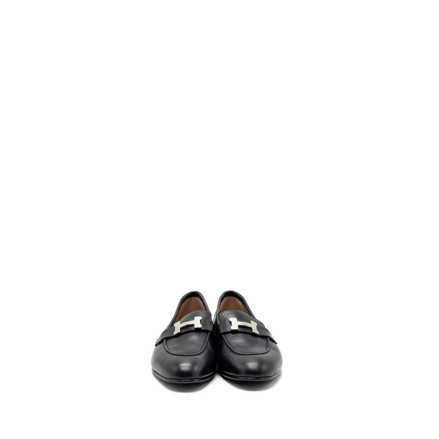 Hermes size 38 Paris loafer goatskin black SHW