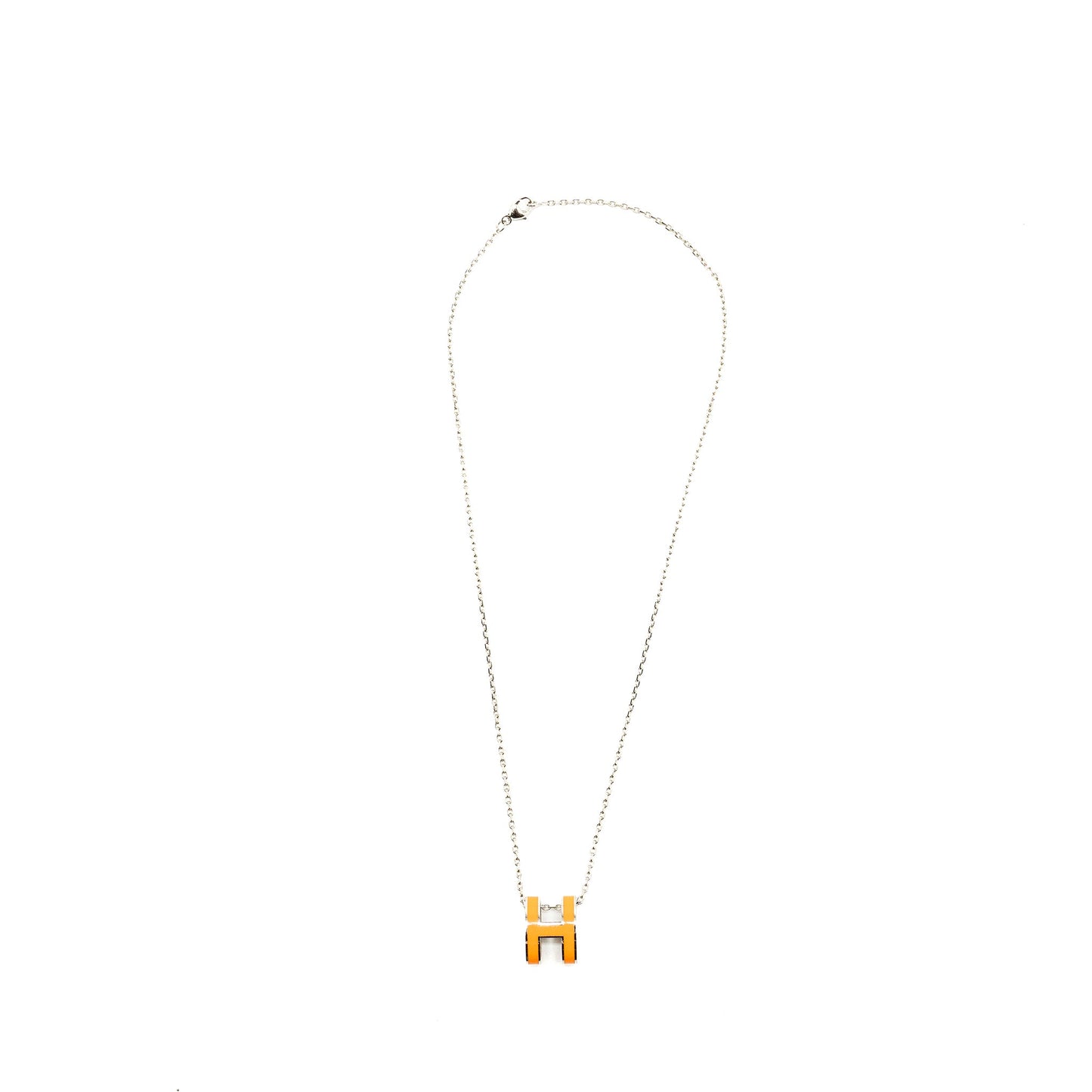 Hermes pop h pendant orange soie SHW