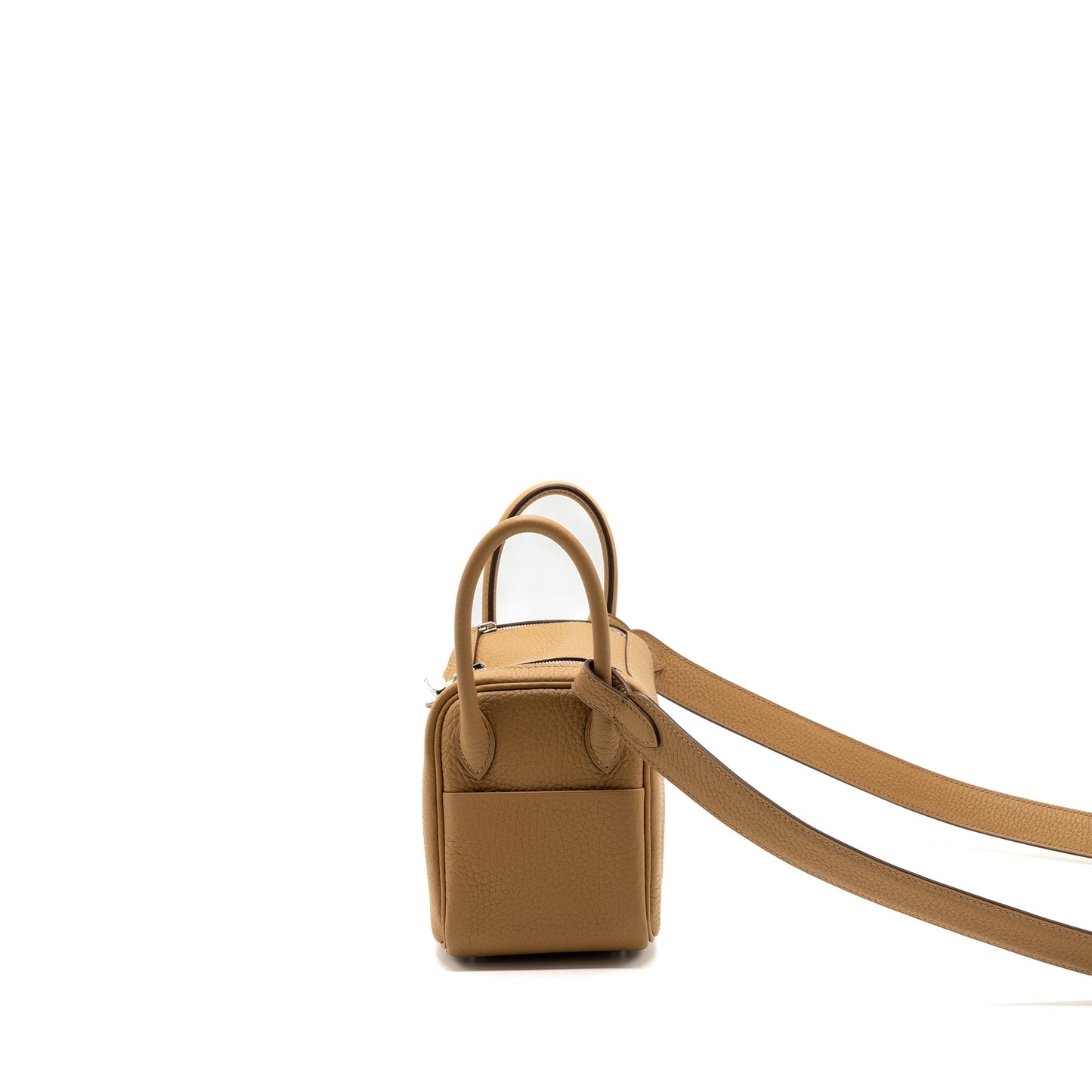 Hermes Mini Lindy Clemence 4B Biscuit SHW Stamp U