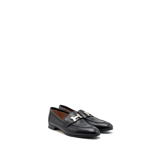 Hermes size 38 Paris loafer goatskin black SHW