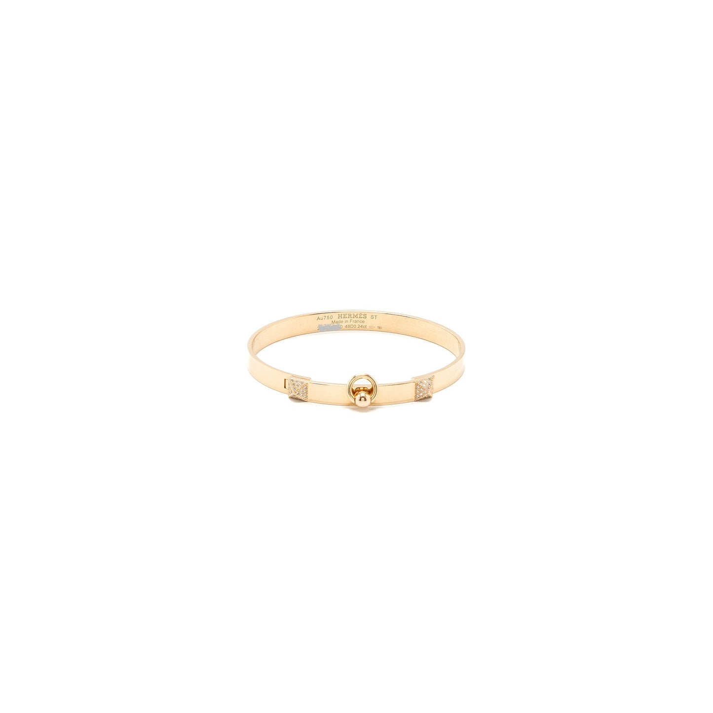 HERMES SIZE ST COLLIER DE CHIEN BRACELET, SMALL MODEL ROSE GOLD DIAMONDS