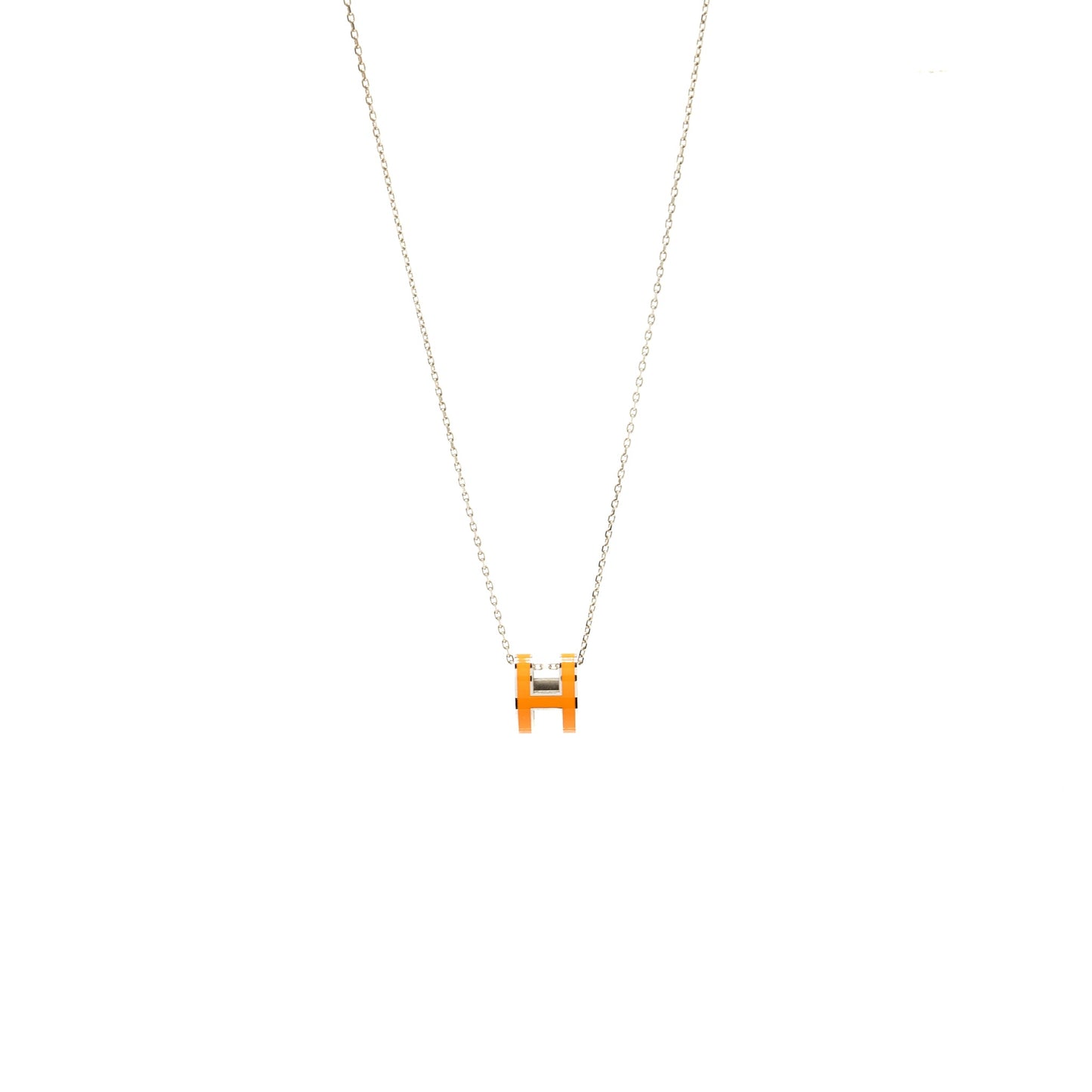 Hermes pop h pendant orange soie SHW