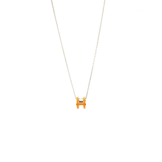 Hermes pop h pendant orange soie SHW