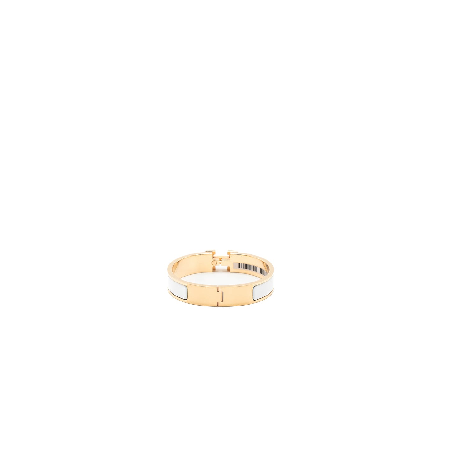 Hermes Size PM Clic H Bracelet White RGHW