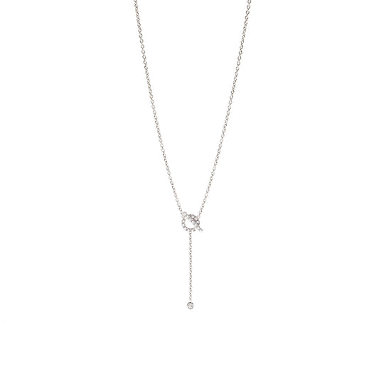 Hermes Lariat Finesse Necklace White Gold, Diamonds