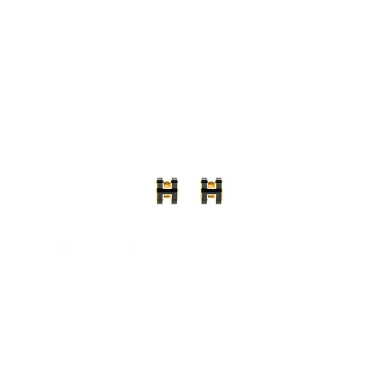 Hermes mini pop H earrings black GHW