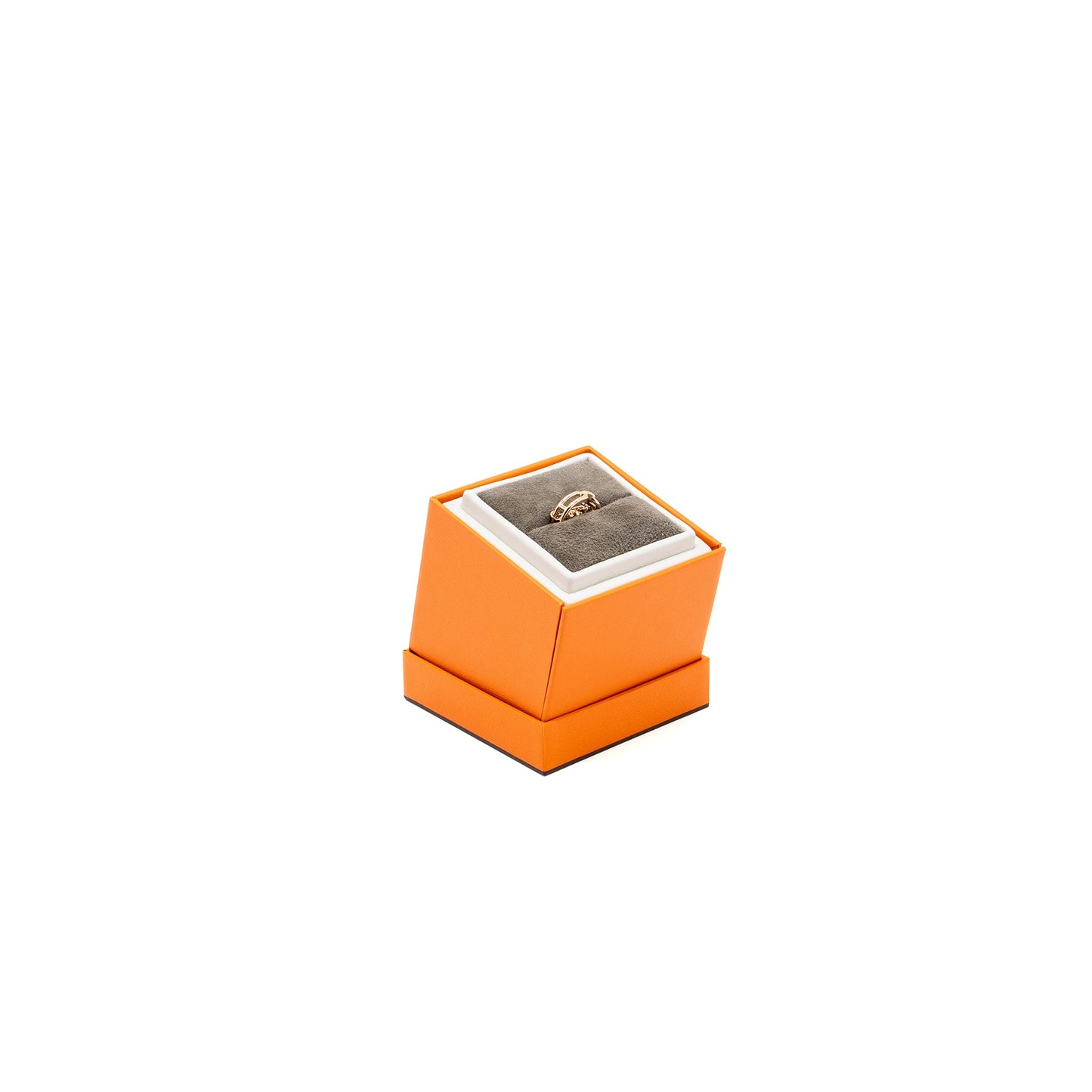 Hermes size 51 Chaine d'ancre Chaos ring, small model rose gold diamonds