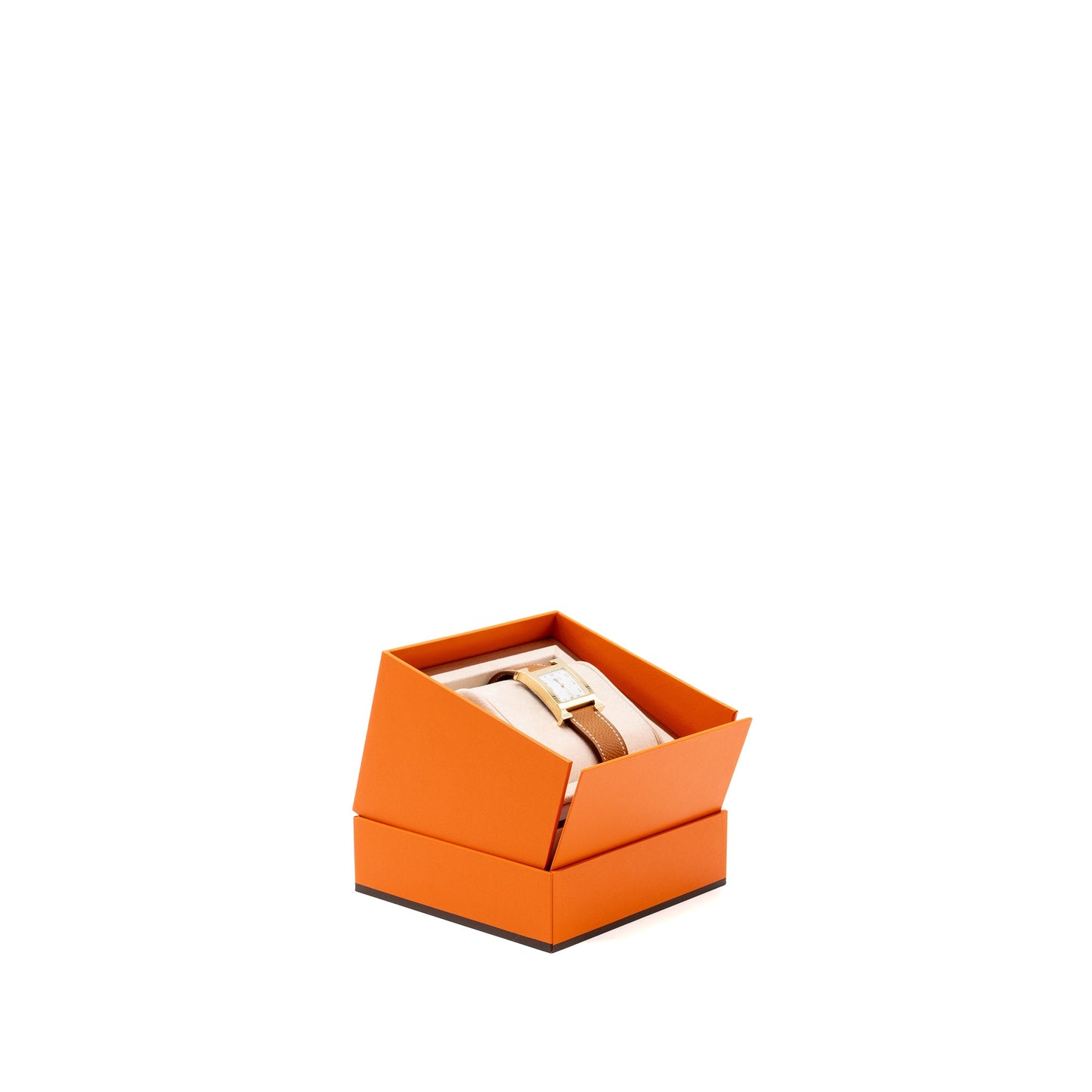 Hermes heure H watch, medium model, 30MM epsom gold strap with gold color