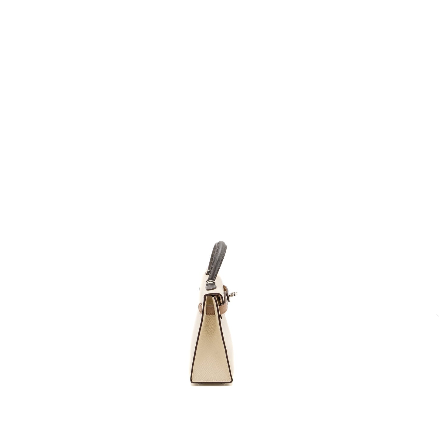 Hermes mini kelly II epsom nata / chai / gris Meyer SHW stamp U