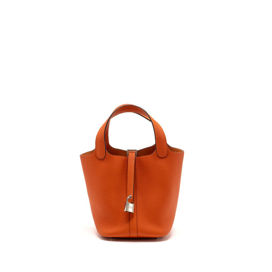 Hermes picotin 18 lock bag clemence Feu SHW stamp A