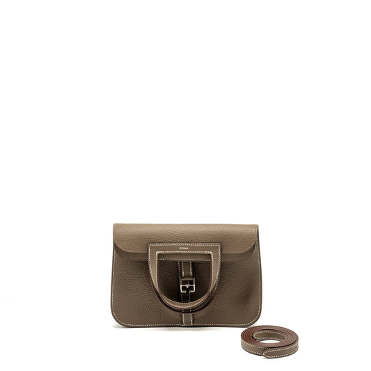 Hermes Halzan 25 Clemence Etoupe SHW Stamp B
