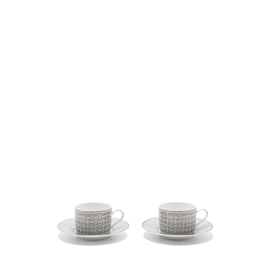Hermes Mosaique au 24 platinum tea cup and saucer