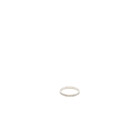 Hermes size 54 wedding band small model white gold diamonds