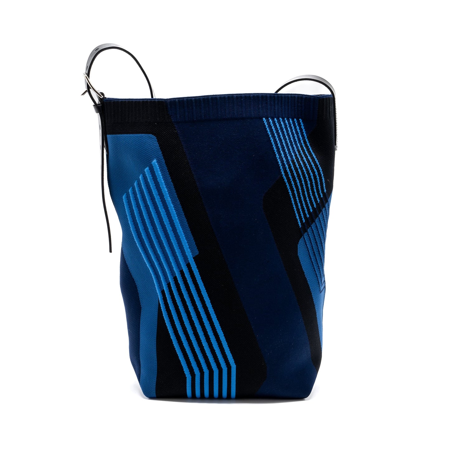 hermes etriviere MM shoulder bag fabric / hunter leather blue / black SHW stamp D