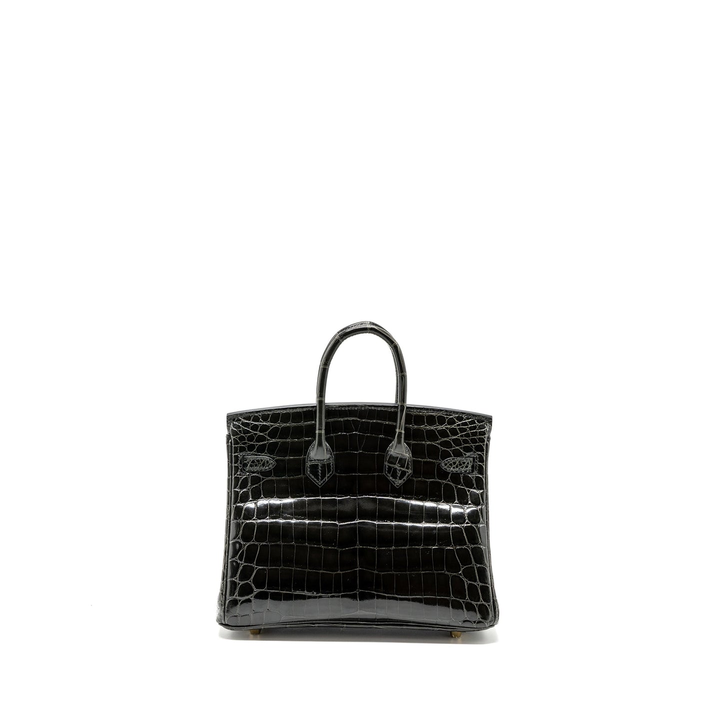Hermes birkin 25 shiny crocodile niloticus 88 graphite GHW stamp D