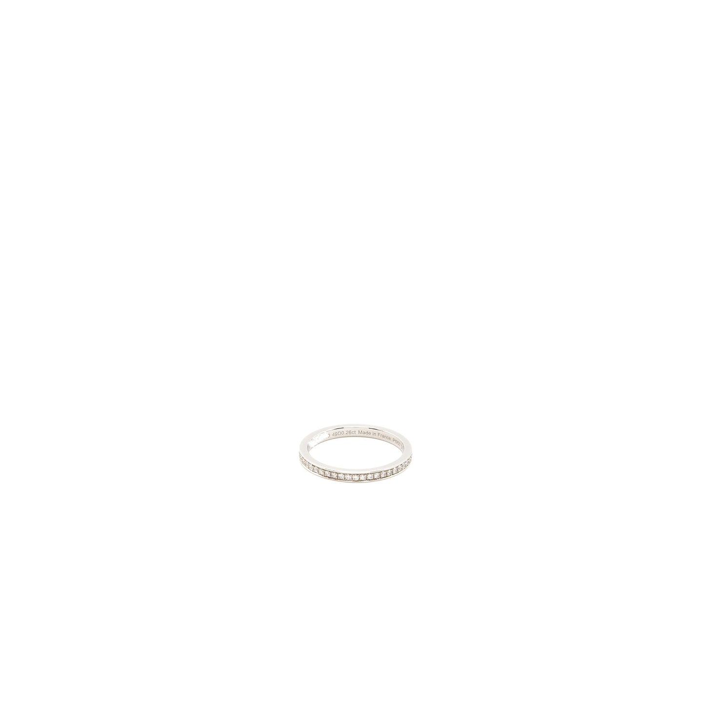 Hermes size 54 wedding band small model white gold diamonds