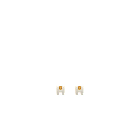 HERMES MINI POP H EARRINGS WHITE RGHW