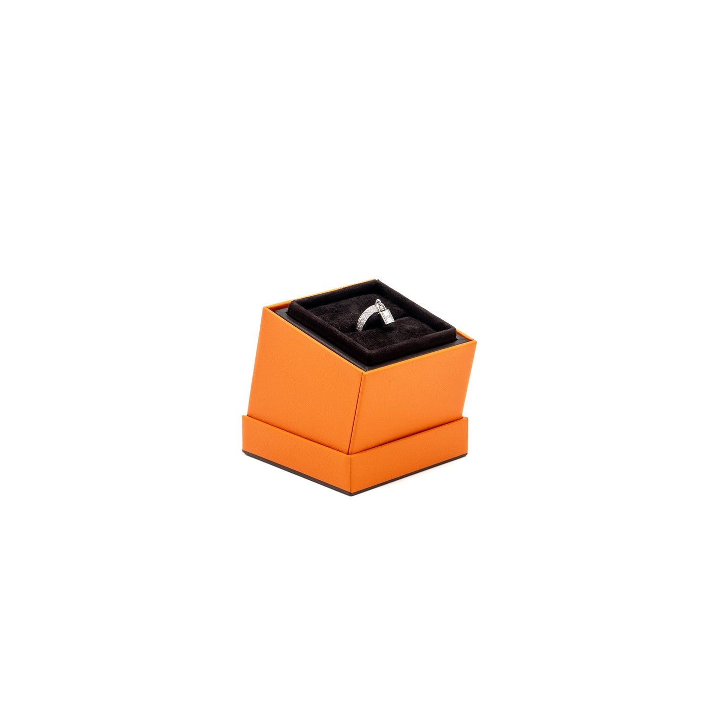 Hermes Size 51 Kelly Clochette Ring, Medium Model White Gold, Diamonds