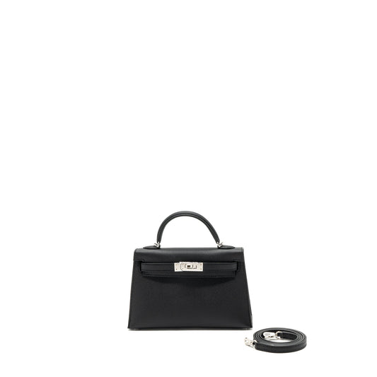 Hermes mini kelly II epsom black SHW stamp B
