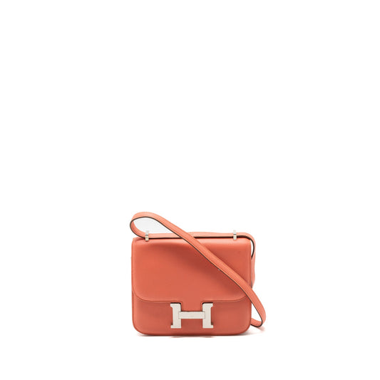 Hermes mini constance epsom Crevette Pink SHW stamp square Q