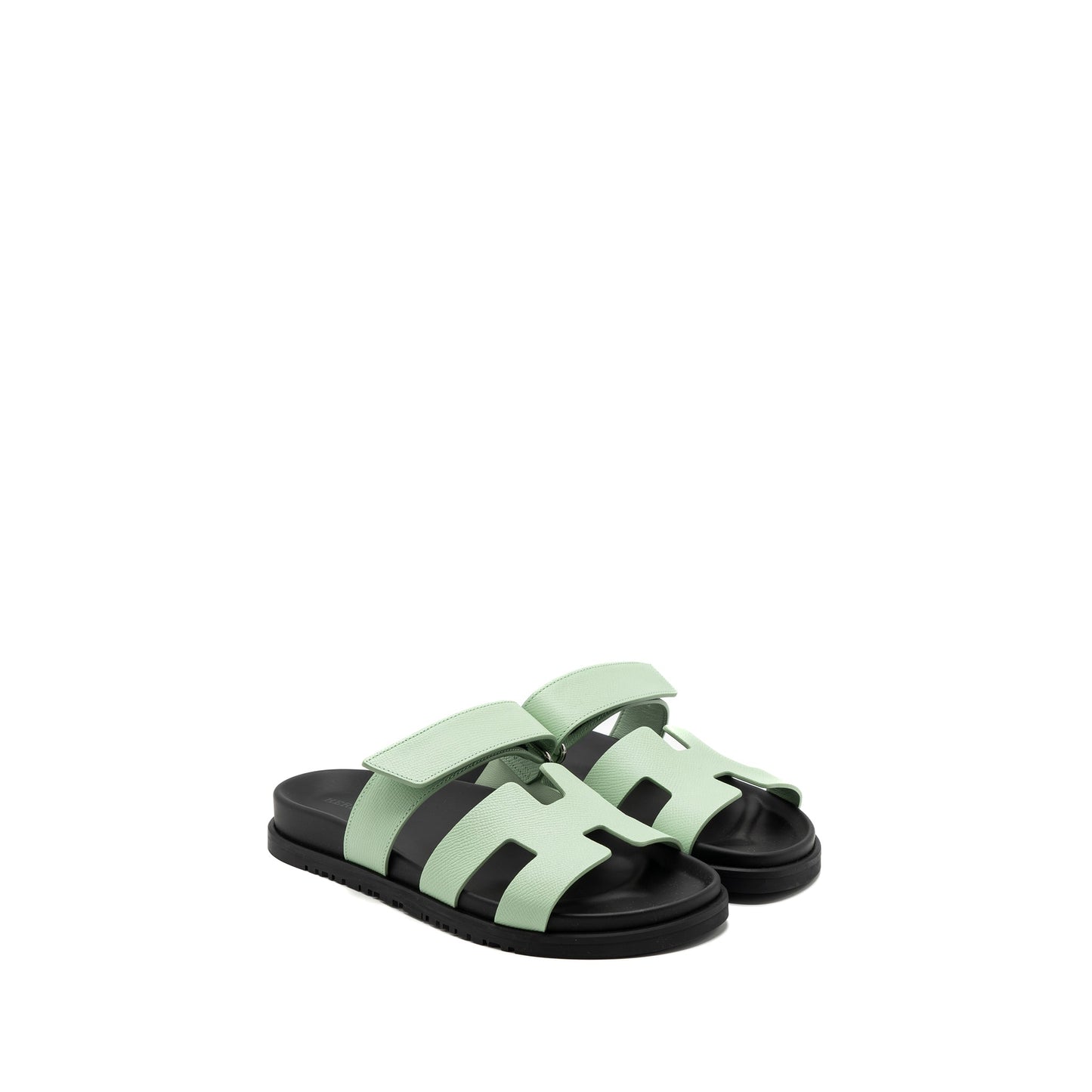 Hermes size 38.5 chypre sandals epsom vert jade