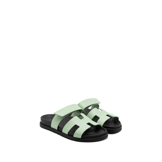 Hermes size 38.5 chypre sandals epsom vert jade