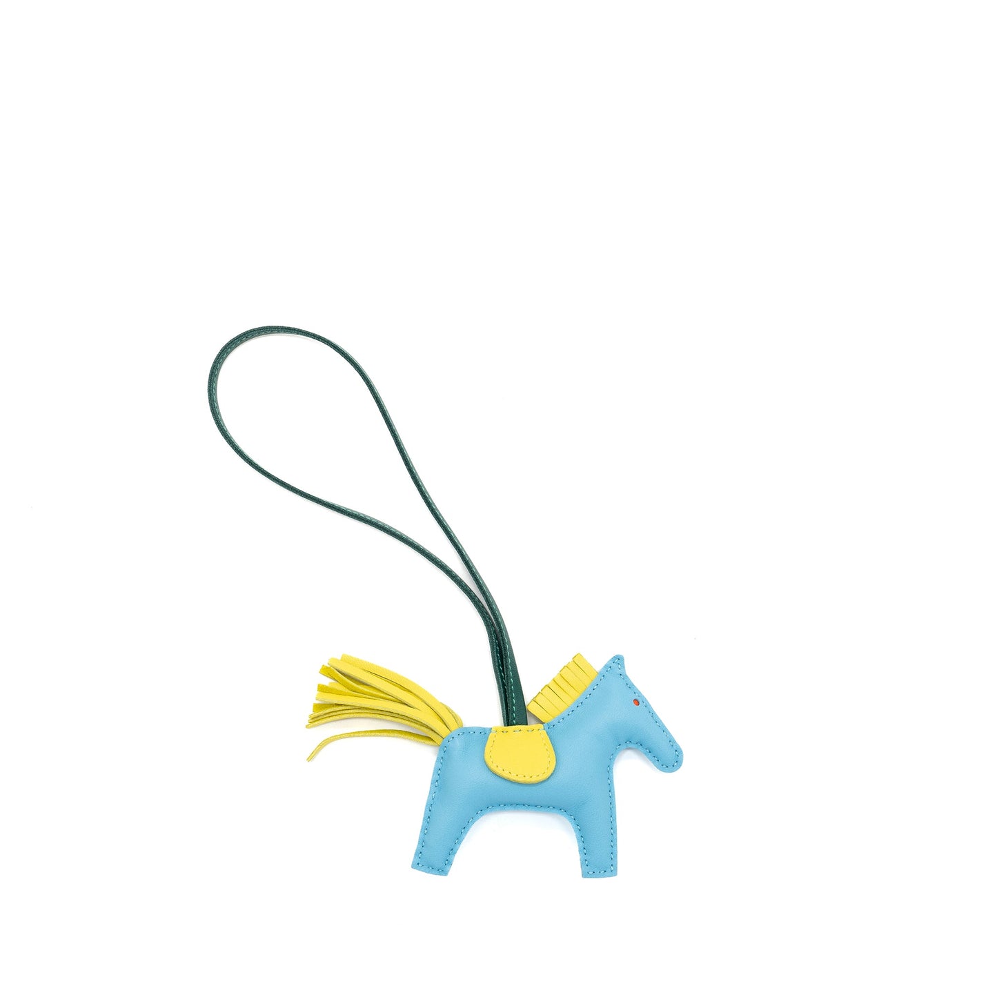 Hermes rodeo pm bag charm blue Celeste/ lime/malachite