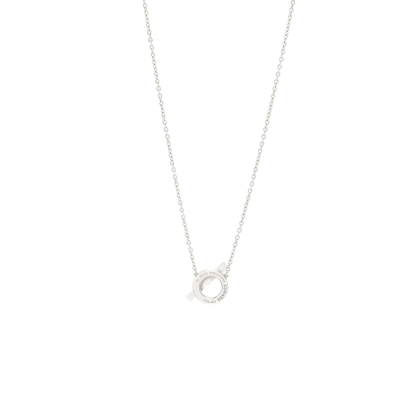 Hermes Finesse pendant necklace white gold diamonds