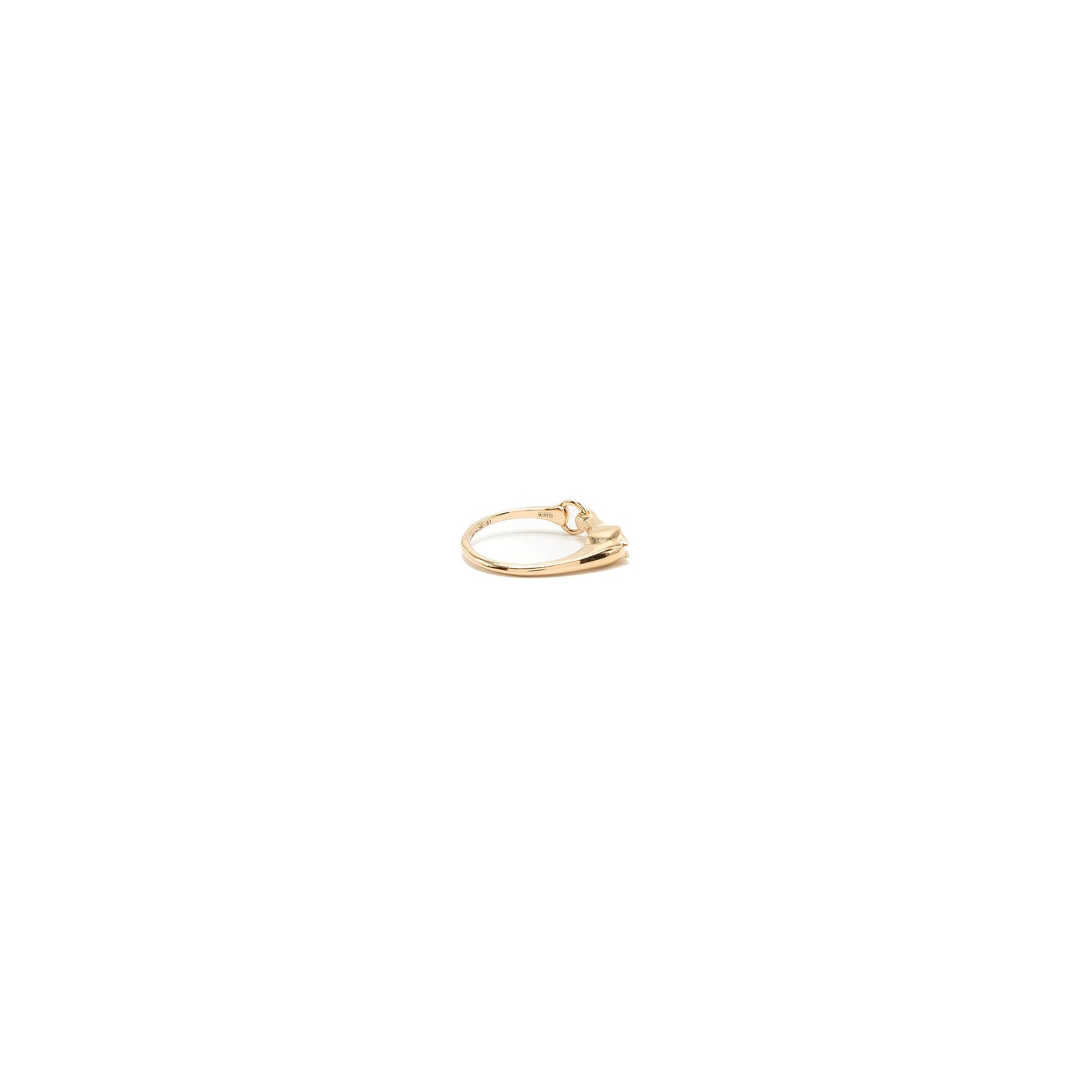 Hermes Size 51 Galop Ring Very Small Model Rose Gold With Diamond