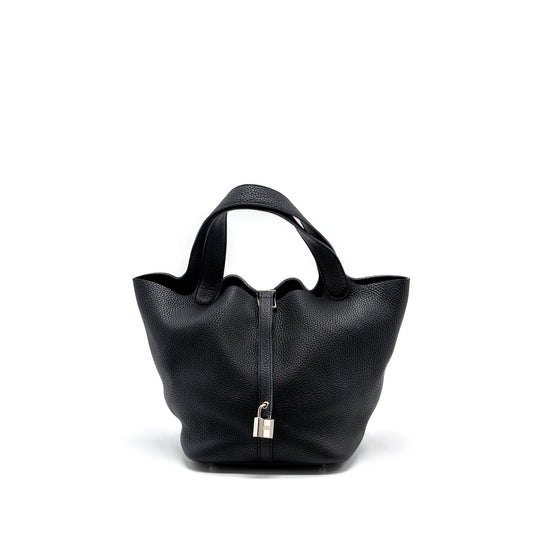 Hermes picotin 22 bag clemence black SHW stamp Z