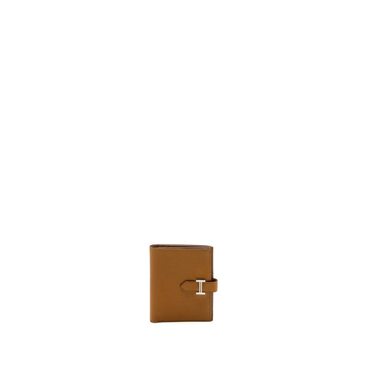 Hermes bearn compact wallet chevre mysore caramel SHW stamp D