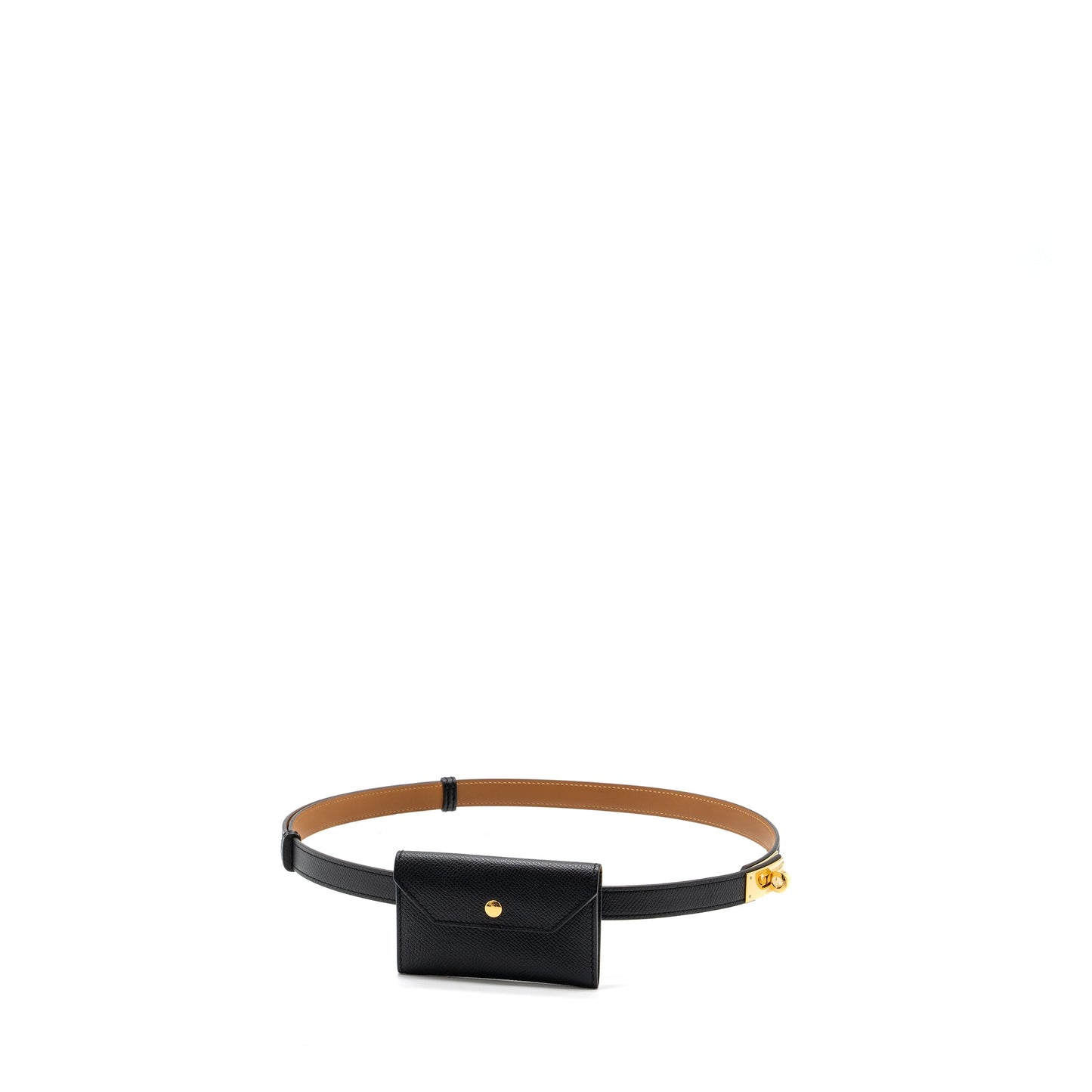 Hermes Kelly Pocket 18 Belt Epsom Black GHW Stamp U