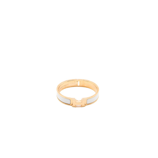 Hermes size PM Clic H bracelet blanc RGHW