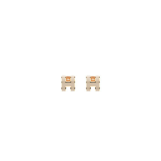 Hermes mini pop H earrings marron glacé RGHW