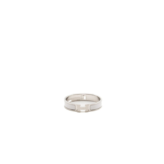 Hermes size PM clic H bracelet blanc SHW