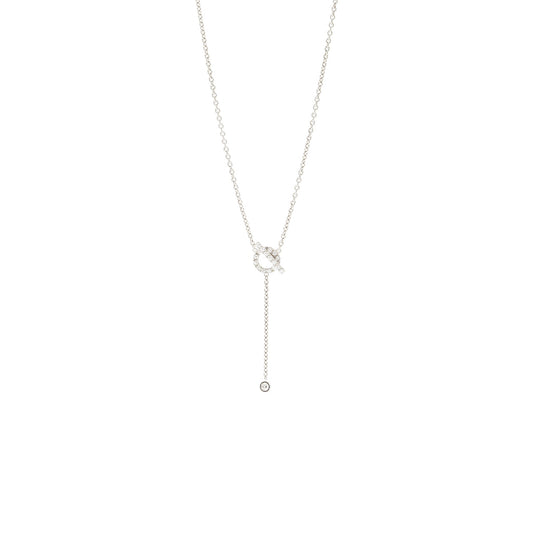 Hermes Lariat Finesse Necklace White Gold Diamonds