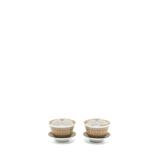 Hermes Tasse couverte et soucoupe Mosaïque au 24 (2 Sets )