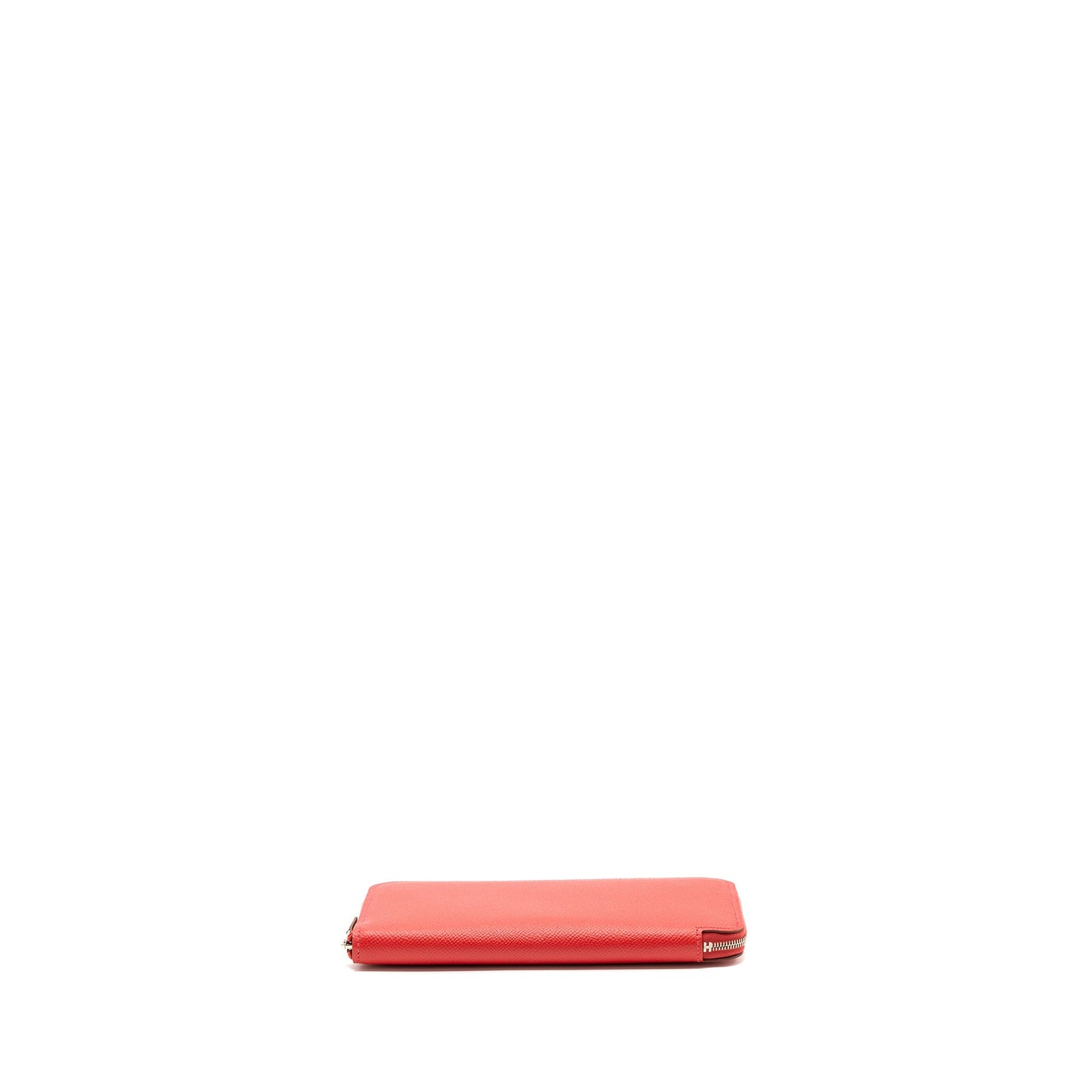 Hermes silk in long wallet Epsom red SHW stamp X