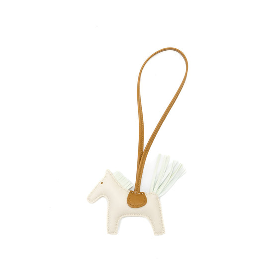 Hermes Rodeo PM Bag Charm Craie/ Vert Fizz/ Kraft Stamp B