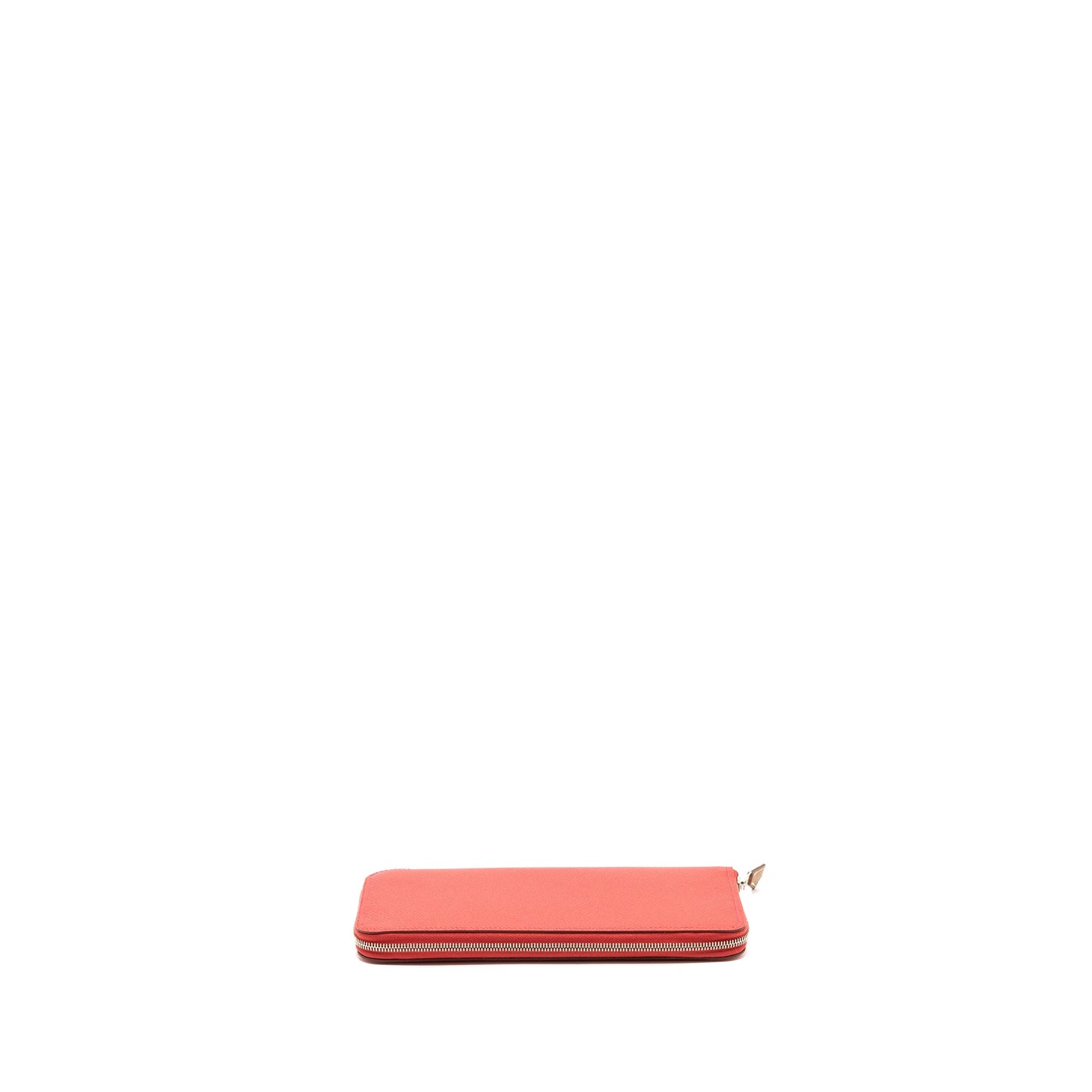 Hermes silk in long wallet Epsom red SHW stamp X