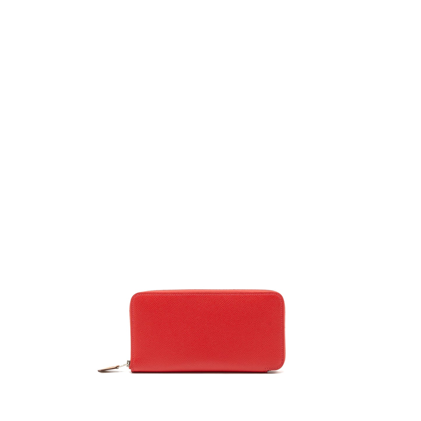 Hermes silk in long wallet Epsom red SHW stamp X