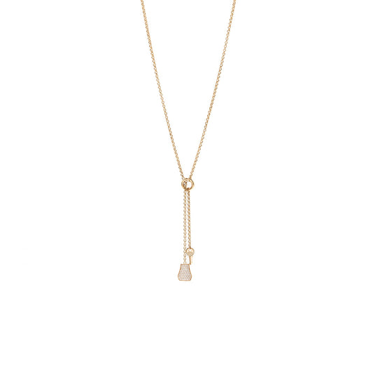 Hermes Kelly Clochette Necklace, Small Model Rose Gold, Diamonds