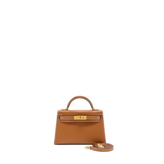 Hermes Mini Kelly Epsom Gold GHW Stamp Z