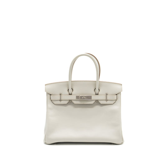 Hermes birkin 30 swift gris perle SHW stamp square R