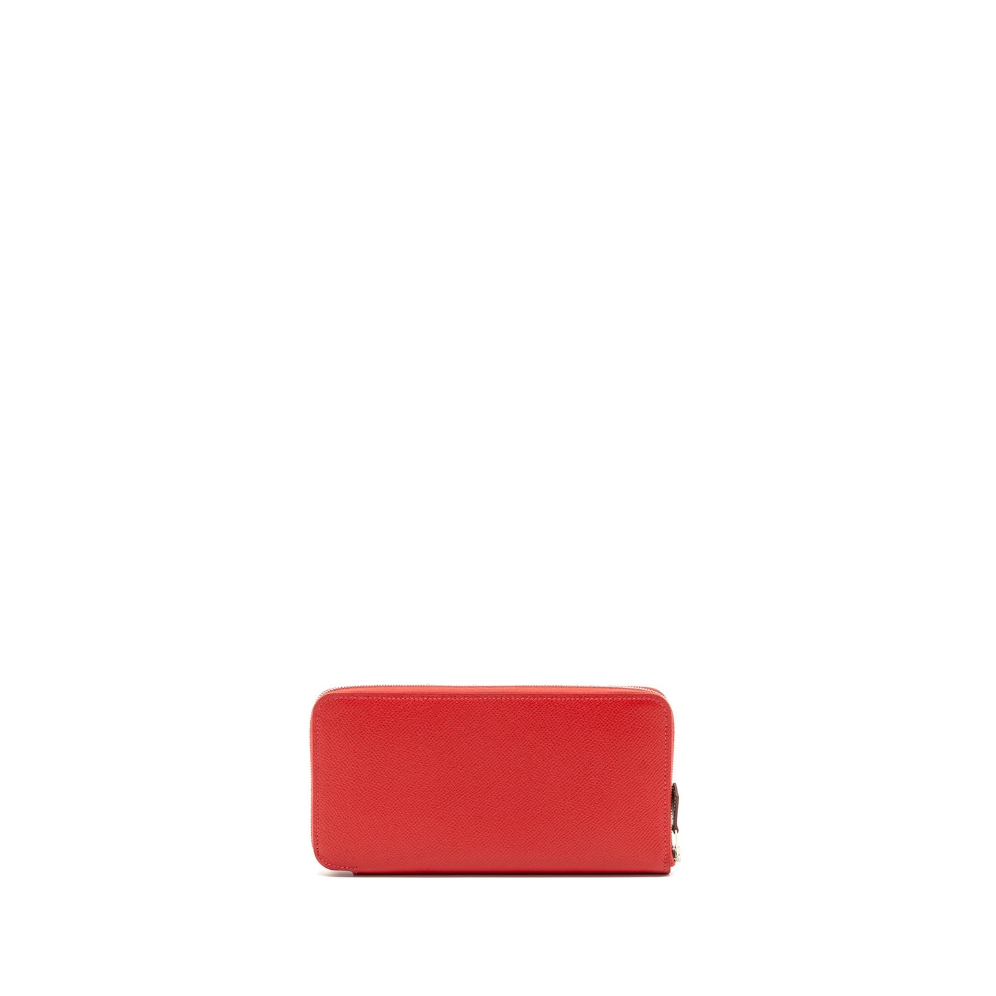 Hermes silk in long wallet Epsom red SHW stamp X