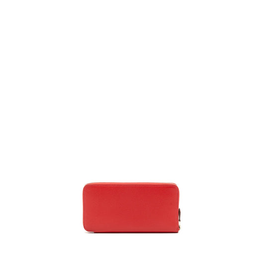 Hermes silk in long wallet Epsom red SHW stamp X