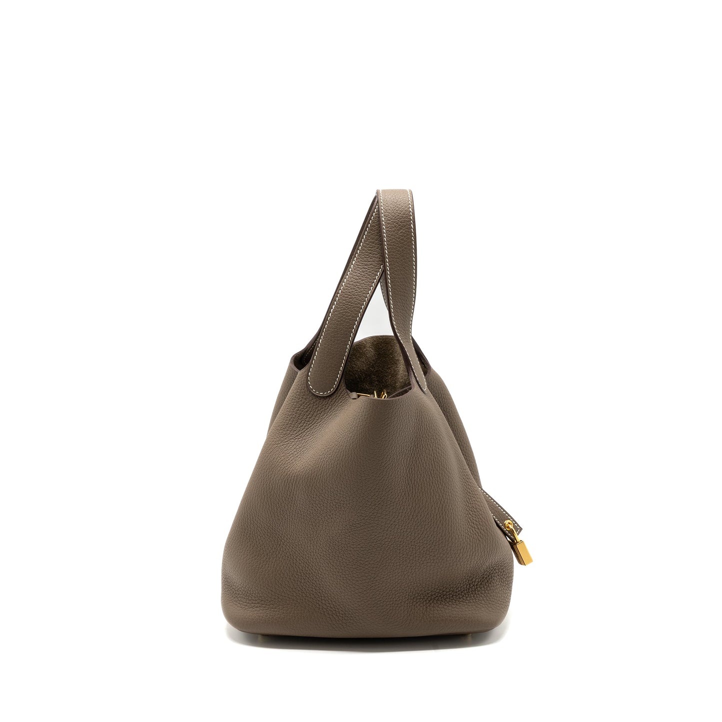 Hermes picotin 22 lock bag clemence etoupe GHW stamp Y