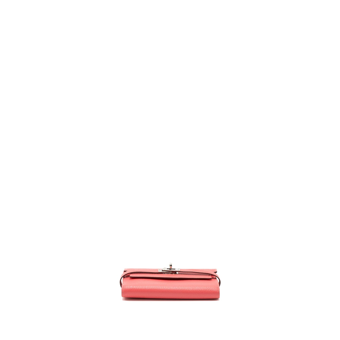 Hermes kelly compact wallet chevre mysore rose azalee SHW stamp C