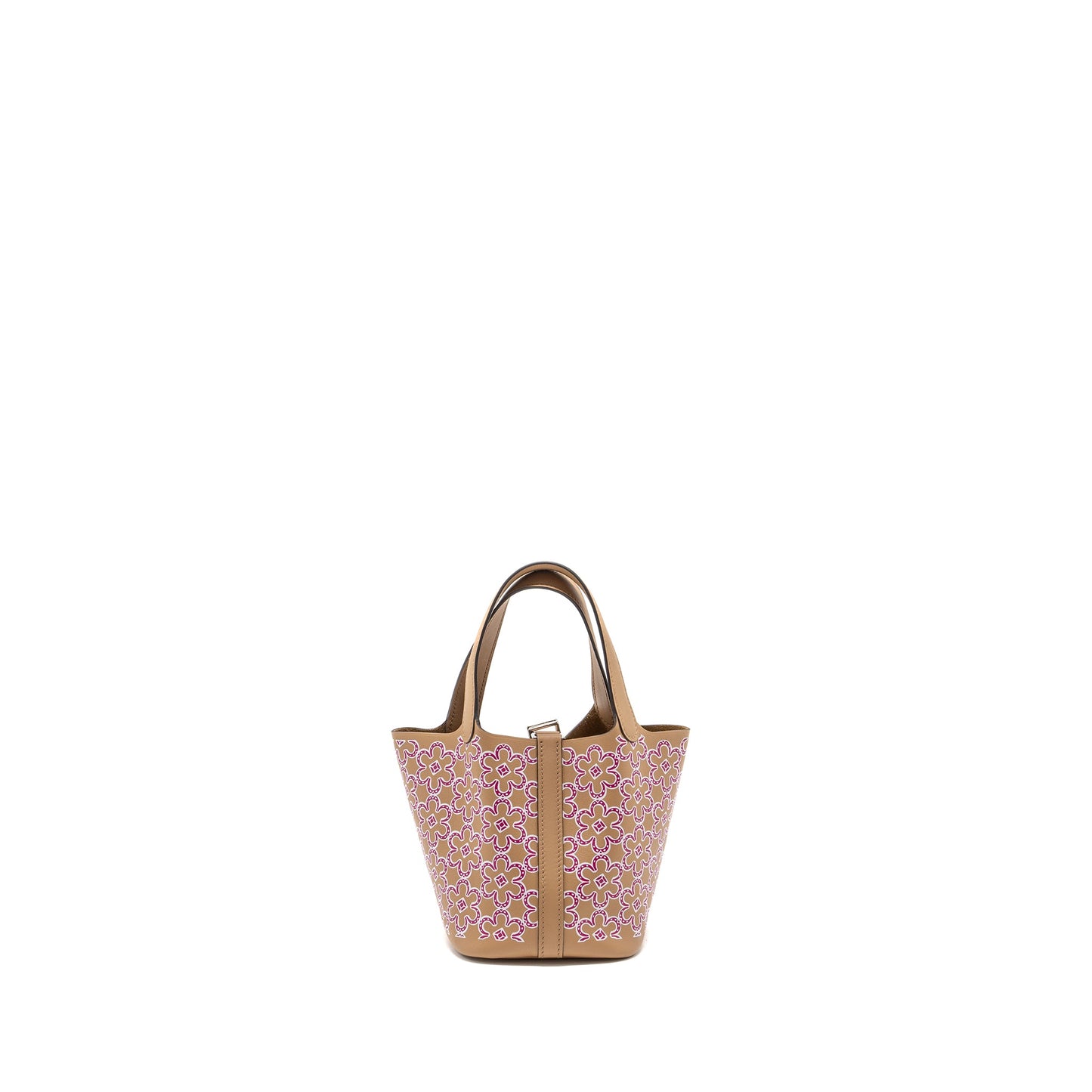 Hermes Lucky Daisy Micro Picotin Swift Chai-Rose-Blanc/Chai SHW Stamp U