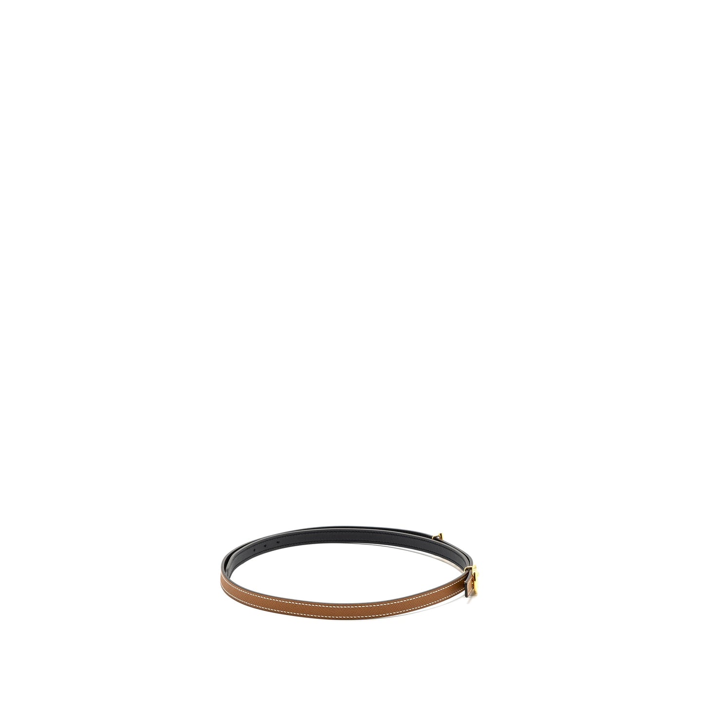 HERMES Size 90 13mm Carrousel Reversible Leather BELT Gold/Black GHW Stamp Y